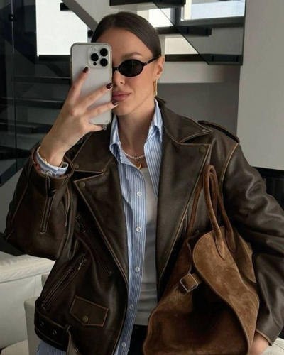Monica Suede Bag - Coffee