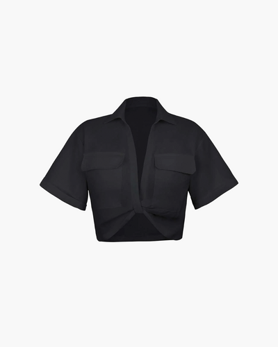 Tess - Basic Pocket Twist Shirt