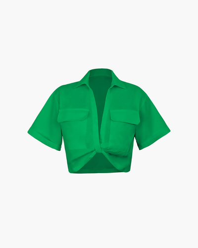Tess - Basic Pocket Twist Shirt