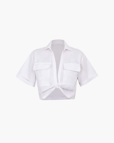 Tess - Basic Pocket Twist Shirt