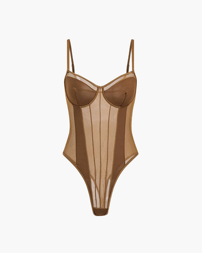 Milou - Mesh Corset Slip Bodysuit