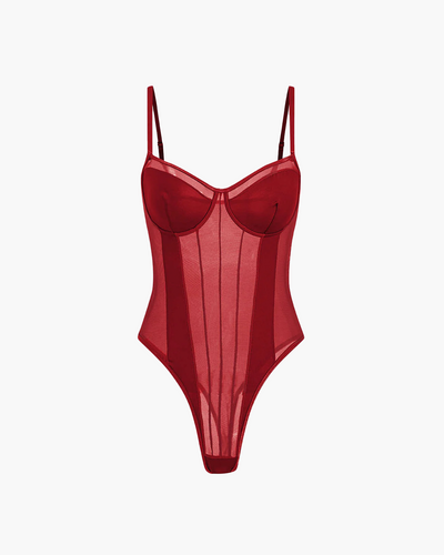 Milou - Mesh Corset Slip Bodysuit