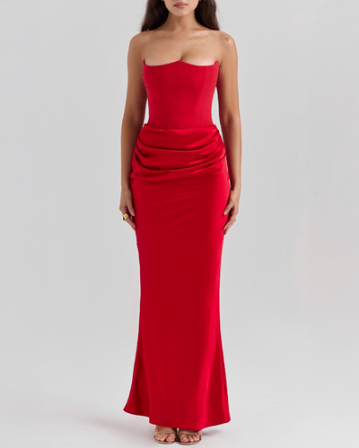 Scarlet Embrace Maxi Dress