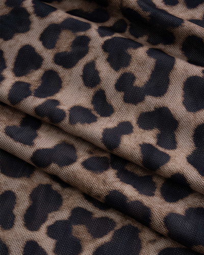 Nocturna Leopard Print Mesh Maxi Dress